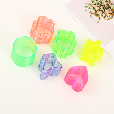 Circle Magic Spring Children's Pull Ring Toy Elastic Stretch Multi-Color Performance Plastic Telescopic Butterfly Love