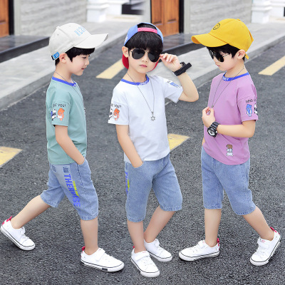 Boys' Summer Clothes 2021 New Suit Children's Summer Clothes Boys' Handsome Summer Short Sleeve Fashion