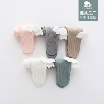 Baby Panty-Hose Girls' Korean Style Wings Pants Children's Vertical Stripe Stretch Leggings Thin Spring and Autumn New