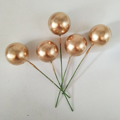 25mm Gold Silver Ball Berry Gold and Silver Color Ball Birthday Cake Decoration Card Lunar New Year Flower Accessories