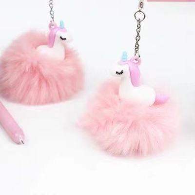 Cute Unicorn Plush Pendant Gel Pen Cute Cartoon Pendant Student Creative Stationery Wholesale