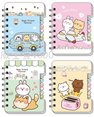 Coil Notebook Notebook Cartoon Separated Pages Coil Notebook Mini Coil Notebook Notepad