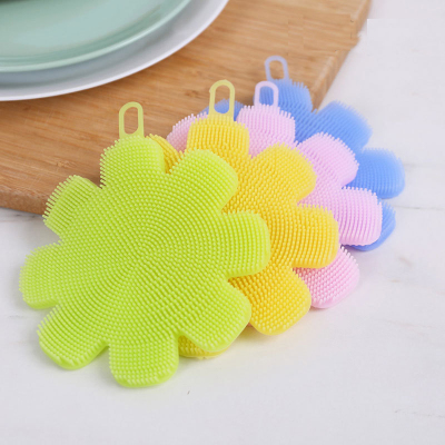 Silicon Dishwashing Brush Wok Brush Silicone Multifunction Cleaning Brush Kitchen Cleaning Tools Pattern Silicone Brush