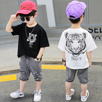 Boys Summer Suit Handsome Children's Clothing 2021 New 4 Children's Summer Clothes 5-Year-Old Boy Short Sleeve Fashionable Korean Style