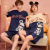 Hongteng Couple Pajamas Women's Summer Short-Sleeved Suit Sweet for Outer Wear Ins Cartoon Cotton Student Homewear Women's