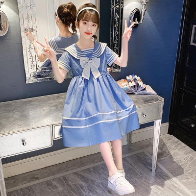 Girls' Dress Summer 2021 New Medium and Large Children's Fashion Korean Style Summer Dress Children's Fashionable Long Western Style