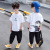 Boys' Suit 2021 New Summer Middle and Big Children Korean Style Boys Fashion Letters Two-Piece Casual One Piece Dropshipping