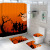 Halloween Cross-Border European and American Home 3D Printing Waterproof Partition Bathroom Shower Curtain + Non-Slip Toilet Floor Mat Four-Piece Set