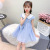 Girls Fresh Dress 2021 Summer New Medium and Big Children Fashion Cute Style Mesh Surface Short Sleeve Skirt Fashion