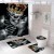 3D Digital Printing Wansheng Skull Polyester Shower Curtain Floor Mat Toilet Mat Toilet Lid Four-Piece Set Customized Products