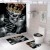 3D Digital Printing Wansheng Skull Polyester Shower Curtain Floor Mat Toilet Mat Toilet Lid Four-Piece Set Customized