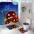 Halloween Cross-Border European and American Home 3D Printing Waterproof Partition Bathroom Shower Curtain + Non-Slip Toilet Floor Mat Four-Piece Set
