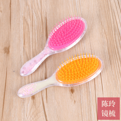 Girl Heart Candy Color Knock Cute Internet Celebrity Mini Air Cushion Comb Quicksand Sequins Hairdressing Comb Airbag Comb Massage Comb