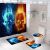 3D Digital Printing Wansheng Skull Polyester Shower Curtain Floor Mat Toilet Mat Toilet Lid Four-Piece Set Customized Products