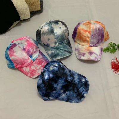 2021 New Tie-Dyed Gold Velvet Baseball Peaked Cap Trendy Men and Women