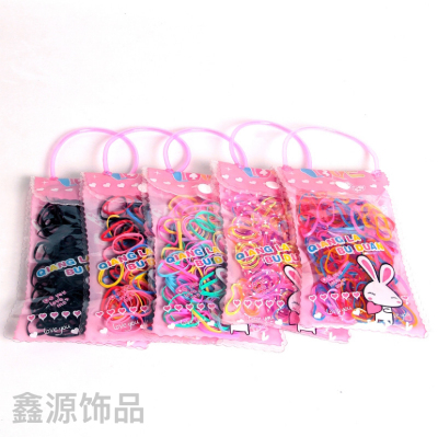Children's Colorful Rubber Band 2 Yuan Shop Handbag Belt Tire Girl Hair Tie Disposable Strong Pull Constantly Small Rubber Band