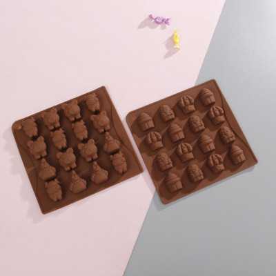 Foreign Trade Popular Style 16-Hole Silicone Chocolate Mold Ice Mold Cold Handmade Soap Mold Silicone Mold