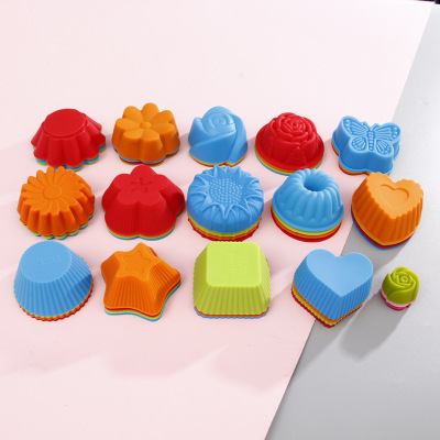 In Stock Wholesale Food Silicone Muffin Cup Lace DIY Soap Cake Chocolate Pudding Baking Mold Wholesale