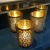 Simple Modern Outer Black Inner Gold Geometric Line Glass Candlestick Romantic Candlelight Dinner Banquet Decoration