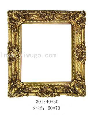 Factory Direct Sales Photo Frame Oil Painting Arch Plate Mirror Decorative Painting European Photo Frame