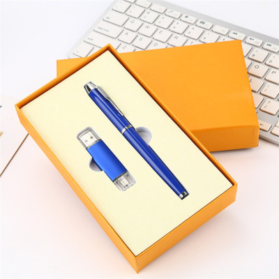 Company Opening Business Practical Small Gift Customized Logo Signature Pen U Disk Gift Set