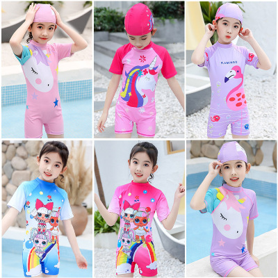 New Girls Swimwear Siamese Cute Princess Child Baby Girl Swimsuit Korean Children's Surf Clothes Fashion Wholesale