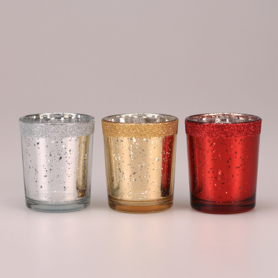 Glass Candle Cup Starry Sky Candle Cup Christmas Soft Decoration Ambience Light Factory Supply