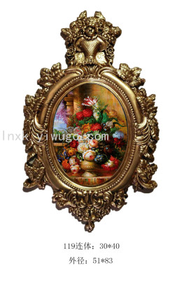 Factory Direct Sales Photo Frame Oil Painting Arch Plate Mirror Decorative Painting European Photo Frame