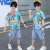 Children's Clothing Boys Summer Suit 2021 New Short Sleeve Trending Cover Summer Western Style Medium and Big Children Boy Two-Piece Suit Fashion