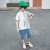 Children's Clothing Boys Summer Suit 2021 New Summer Handsome Children Boy Short Sleeve Two-Piece Suit Fashionable