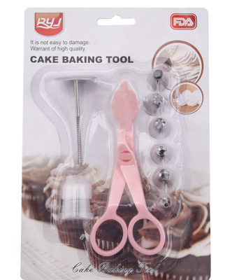 Stainless Steel Mouth of Piping Device Cake Decorating Shears Decorating Pouch Baking Suit