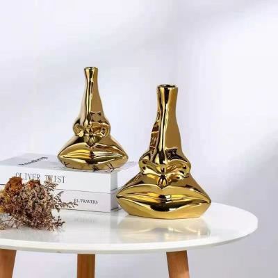 Electroplated Ceramic Art Vase