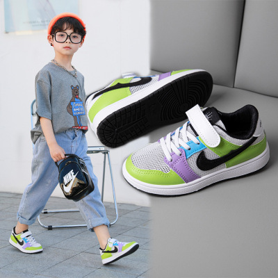 2021 Spring and Autumn Boy's Shoes New Girls' Fashion Sneakers Medium and Large Children's Running Shoes Children's Sneakers Breathable Soft Bottom