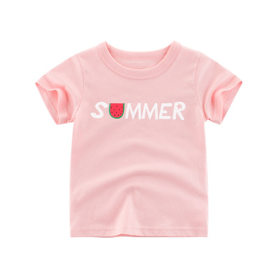27home Brand Children's Clothing Summer 2021 New Korean Style Children's Short-Sleeved T-shirt Baby Clothes One Piece Dropshipping Ins