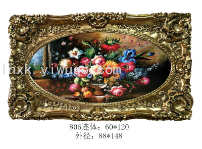 Factory Direct Sales Photo Frame Oil Painting Arch Plate Mirror Decorative Painting European Photo Frame