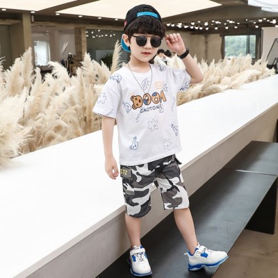 Internet Celebrity Boys Summer Suit 2021 New Western Style Children's Summer Short Sleeve Children Boys Handsome Korean Style Fashion