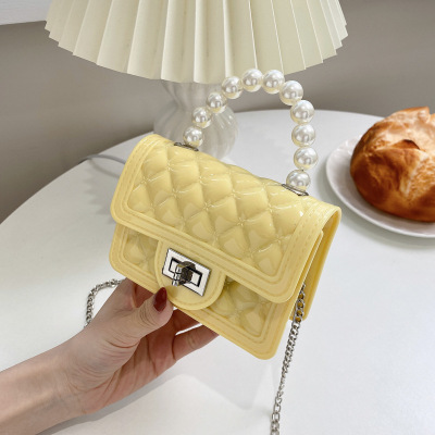 Western Style Women's Bag 2021 New Pearl Hand Mini Small Bag Fashion All-Match Shoulder Messenger Jelly Women's Bag