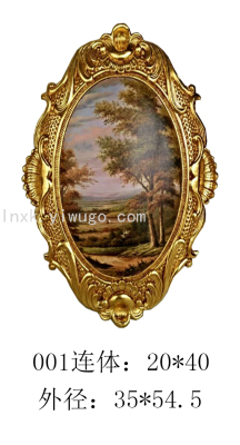 Factory Direct Sales Photo Frame Oil Painting Arch Plate Mirror Decorative Painting European Photo Frame