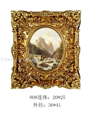 Factory Direct Sales Photo Frame Oil Painting Arch Plate Mirror Decorative Painting European Photo Frame