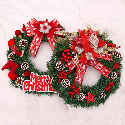 45cm Christmas Garland Door Hanging Rattan Wall Decoration Hotel Mall Decoration Christmas Festival Decorations