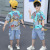 Children's Clothing Boys Summer Suit 2021 New Short Sleeve Trending Cover Summer Western Style Medium and Big Children Boy Two-Piece Suit Fashion