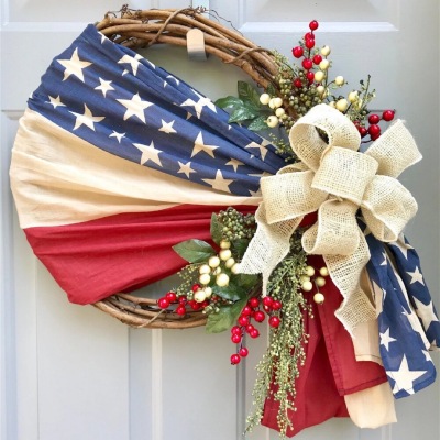 2021us National Day Independence Day Flag Garland Family Decoration Supplies Bee Festival Decoration Garland Cross-Border