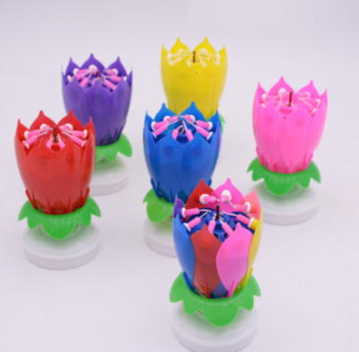 Lotus flower muisc candle for wedding birthday party celebration