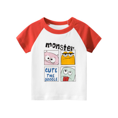 Korean Style Children's Clothing Summer 2021 New Wholesale Supply Children's Short-Sleeved T-shirt Girls' Half-Sleeved Top One Piece Dropshipping