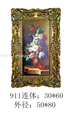 Factory Direct Sales Photo Frame Oil Painting Arch Plate Mirror Decorative Painting European Photo Frame