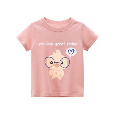 Korean Style Children's Clothing Summer New Factory Direct Sales Baby Short Sleeve T-shirt Cute Girls' Tops Children's Clothes Consignment