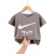 Boy's Short-Sleeved T-shirt Wholesale Middle, Small and Older Children Summer 2021 New Loose Children's Boys and Girls Children's Clothing Fashion Brand Half Sleeve
