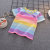 Girls' Overalls Set Rainbow Short Sleeve Angel Wings Baby Net Red Children Thin Fashionable Summer Clothing Two-Piece Set
