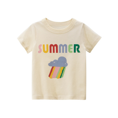 27home Brand Children's Clothing 2021 Summer New Girls' Short-Sleeved T-shirt Wholesale Baby Clothes One Piece Dropshipping