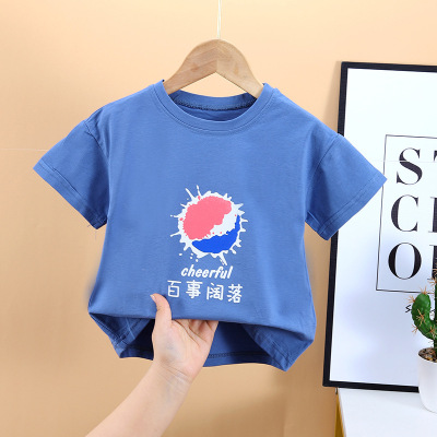Children's T-shirt Summer 2021 New Trendy Children's Short Sleeve Boys' T-shirt Summer Loose Printing Stylish Korean Style Half Sleeve